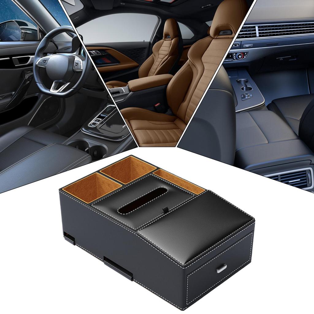 Car Armrest Storage Box Ergonomic Cover Cushion Car Console Organizer With Cup Holder For Automotive Interior Phone Accessories