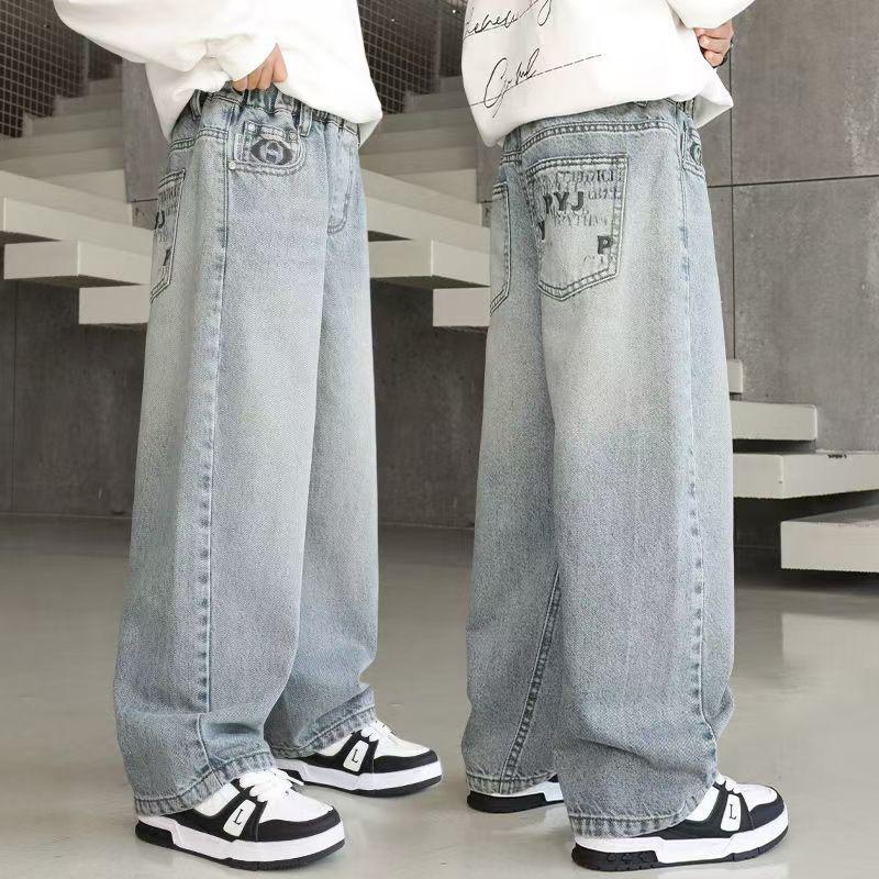 

Широкі джинси для хлопчиків: Весна та Осінь - Стильні Довгі Штани для Дітей 170cm