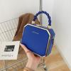 Simple Pure Color Girls Box Shoulder Bag Fashion Twist Girls Handbag Hundreds of Niche Crossbody Bag Car Stitching Craft PU