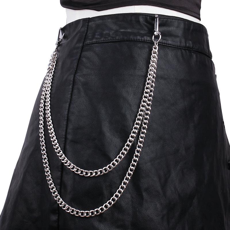 Cross-Border Double-Layer Punk Hip-Hop Waist Chain for Men