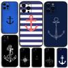 Anchor Compass Nautical Sailor Phone Case For Apple iPhone 15,14,13,12,11,Pro,X,XS,Max,XR,Plus,Mini Soft Black Cover