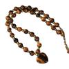 Mother's Day Gift Natural Stone Black Gallstone Tiger's Eye Stone Love Pendant Necklace Women's Fashion Alloy Necklace Adjustable