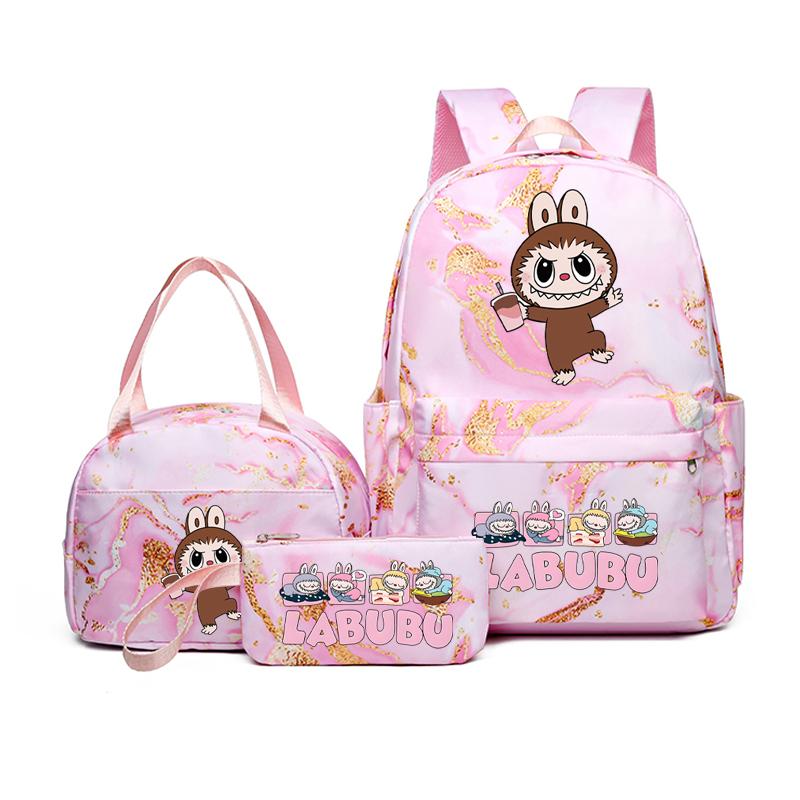 3 Buc/set Rucsac Drăguț Imprimat Geantă de Prânz Etui pentru Creioane Adolescent Băiat Fată Rucsac Student Zimomo Ghiozdan Femei Geantă de Călătorie Cadou