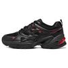 Stamina V2 Mecha Shoes II Synthetic Leather Comfortable Versatile Low-Top Dad Shoes Women Sneaker Black Red 149514-BKRD