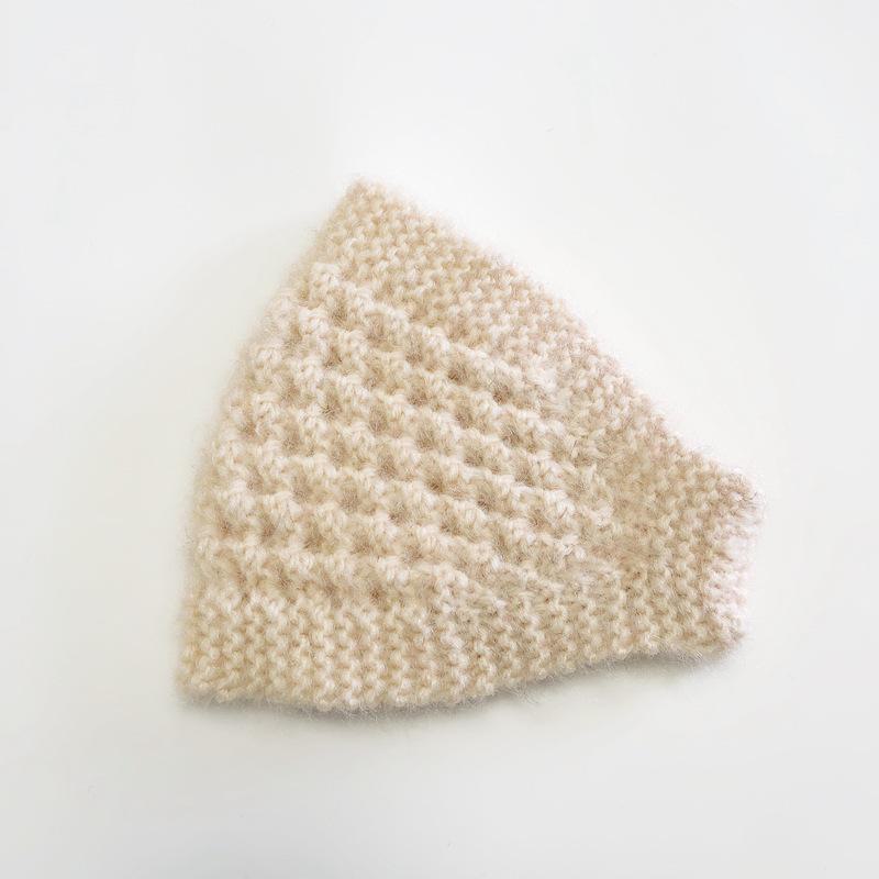 

Женская вязаная повязка на голову и шерстяные наушники: Осенне-зимняя велосипедная шапка для худого лица Squirrel Velvet бежевый