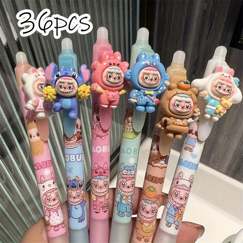 

36pcs Labubu Press Pen Kawaii Resin Gel Pens Student Stationery Cute Neutral pen School Supplies Office Accessories Black 0.5mm Random style