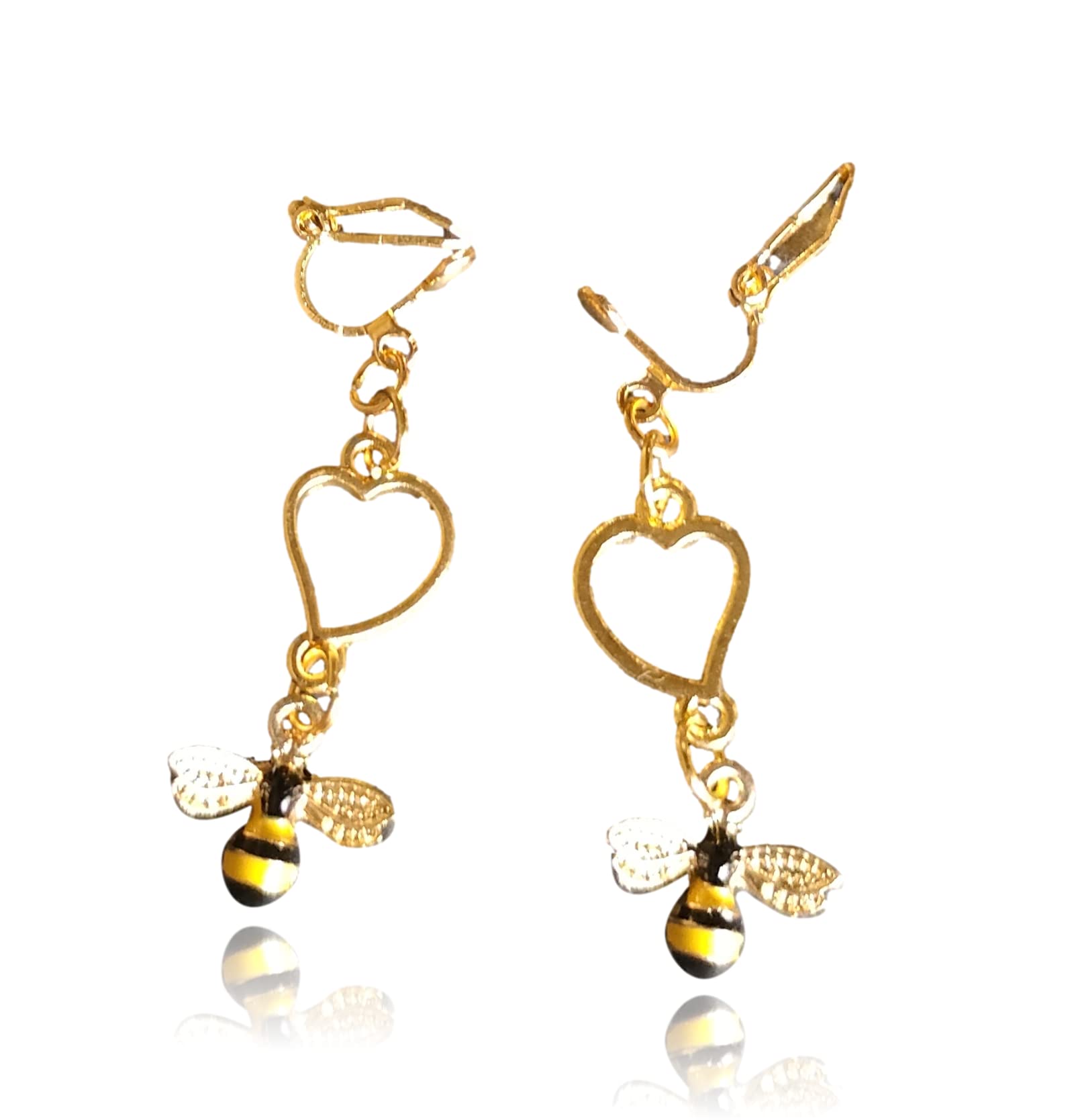

Bee earrings gold ladies cute bee accessories bee small earring cuff