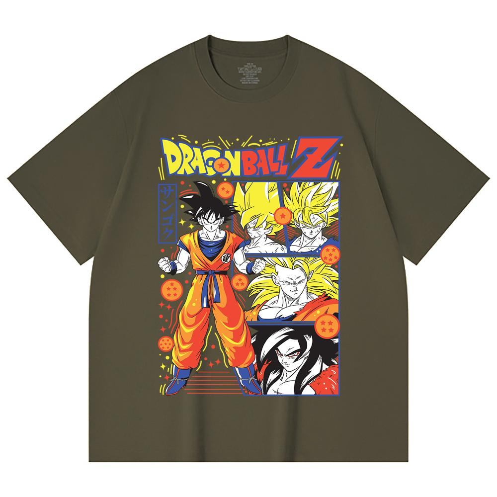 230 Gsm 100% Cotton Dragon Ball V56 Goku Print Unisex Heavy Cotton T Shirt