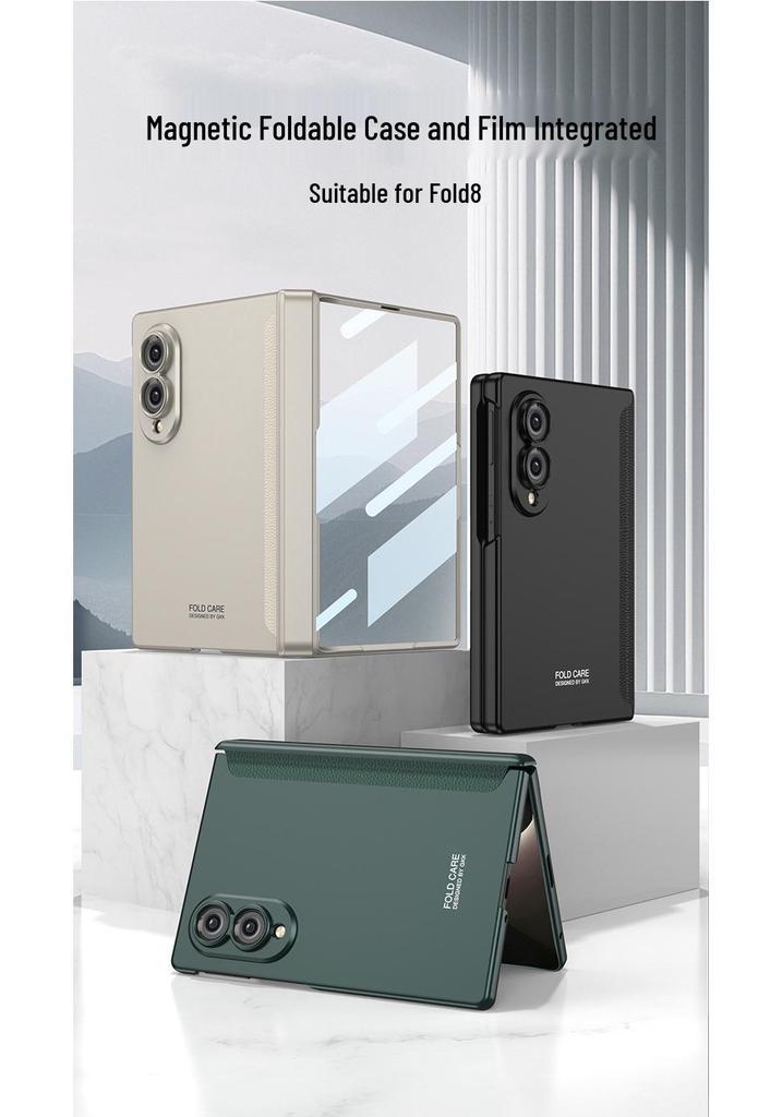 Samsung Z Fold8 Magnetic Frosted Case: Full Coverage, Integrated Hinge, Hard Shell, Foldable Screen Protection