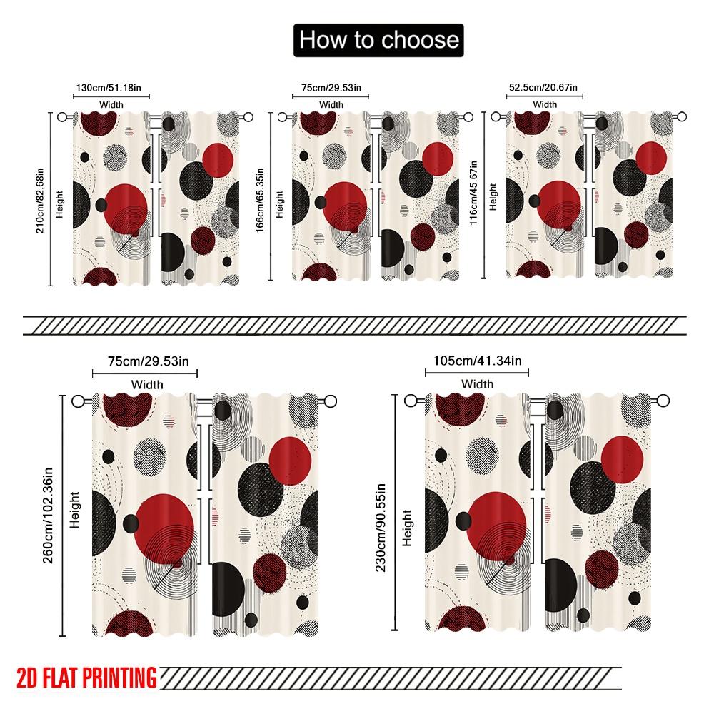 2pcs,2D Plane Printing Curtains&Window Treatment Geometric Circle Fusion Polyester Woven (without Rod) Art Deco Festive for