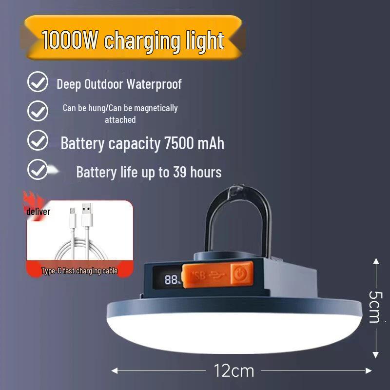 Rechargeable Super Bright Magnetic Outdoor Stall & Camping UFO Light with Long Battery Life
