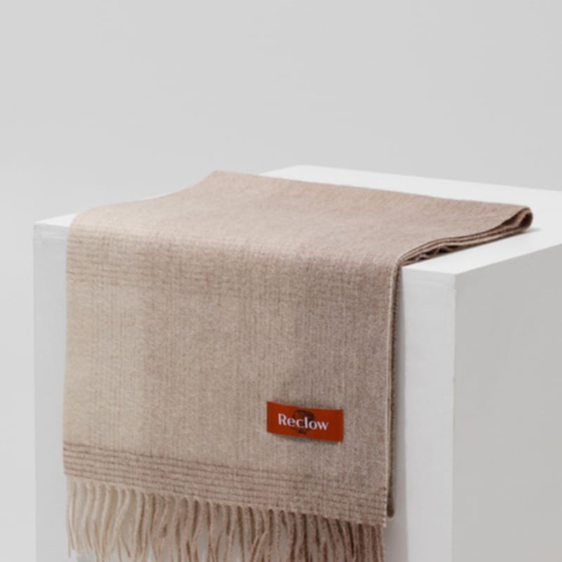 RECLOW EENY CHECK wool 100% BEIGE PINK MUFFLER