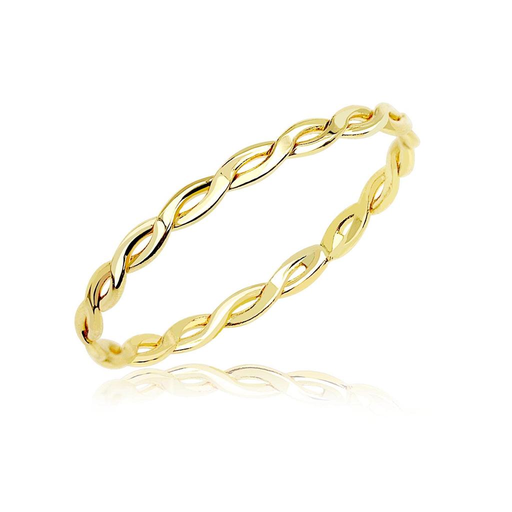 Lala Christie Bullion Wave 18K Women's Ring, Gold, LR56-0005-YG-15