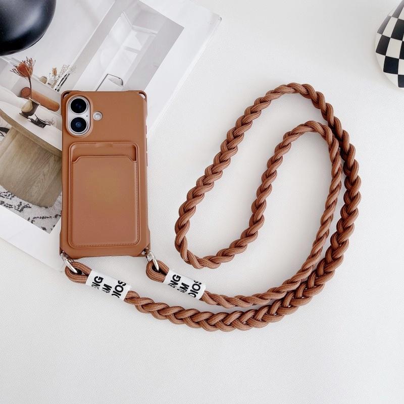 

Lanyard Case For iPhone 17 16E 16 Pro Max 11 12 13 14 Pro 15 Plus X Max Shockproof Card Slot Holder Crossbody Strap Cover For iPhone 12 mini&Case & Strap