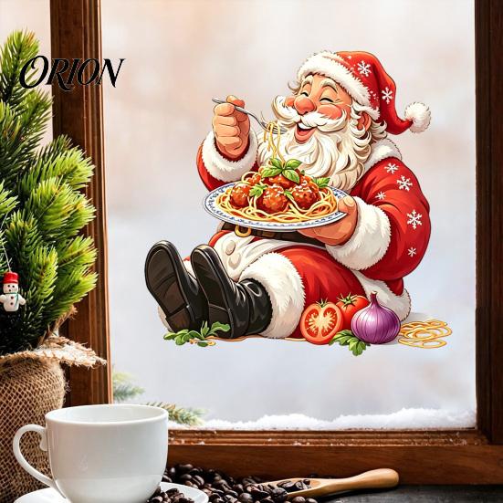 Seasonal Home Decoration Santa Claus Wall Sticker, Waterproof PVC Decal, Removable Decorative Christmas Decals Festive Art for Glass Windows And Doors
