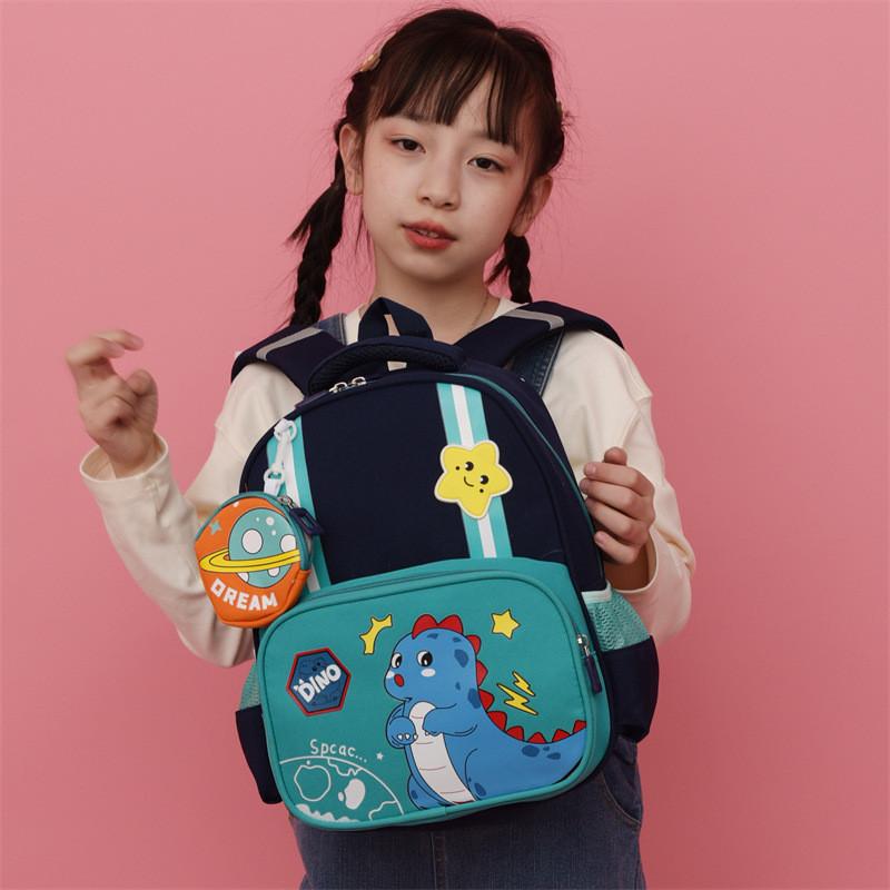 Cute Dinosaur Pattern Backpack For Children Breathable Oxford Cloth Bag For Kindergarten