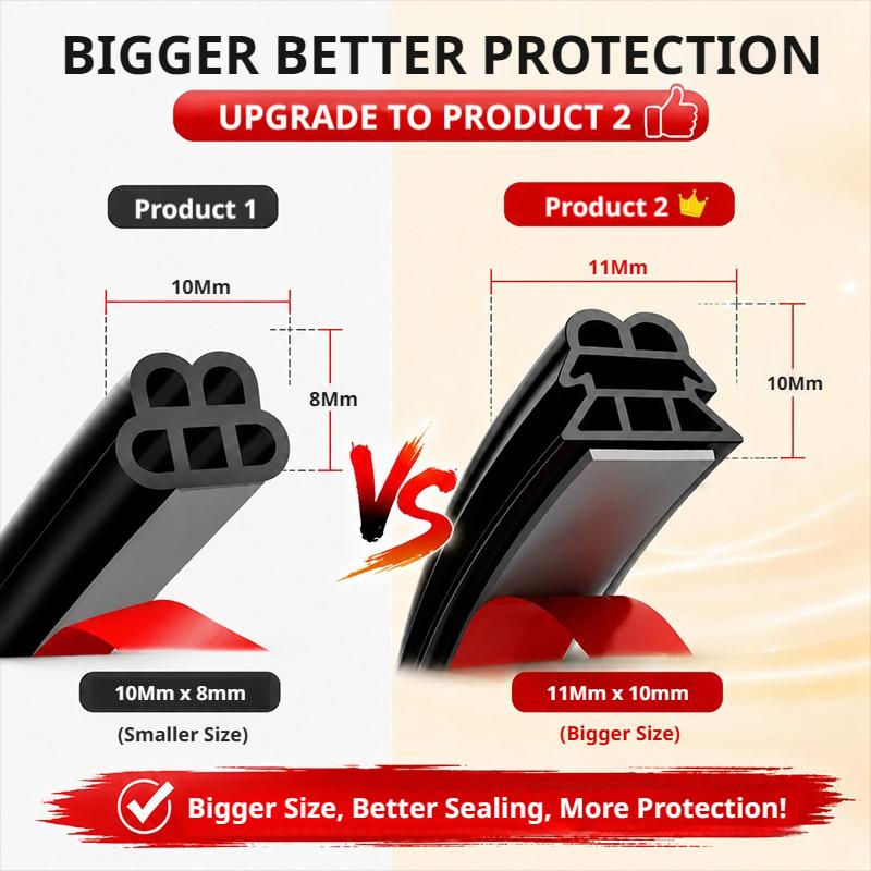 SEAMETAL Three Layer Car Seal Strip Rubber Thicken Car Door B-pillar Hood Trunk Sealing Strips Dustproof Waterproof Weatherstrip