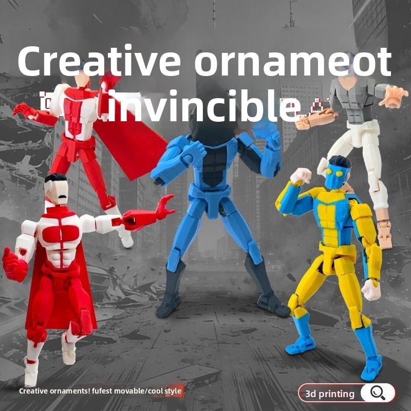 3D Printed Invincible Boy Invincible Mark Titan13 T13 Dummy13 Multi-Jointed Movable Action Figure Desktop Ornament