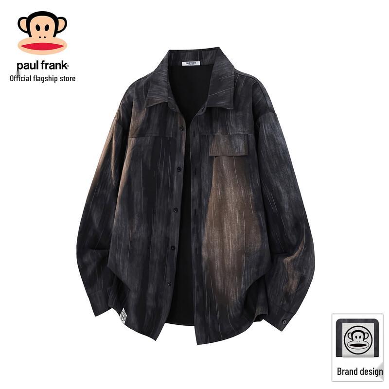 Paul Frank Men's Tie-Dye Loose-Fit Casual Long-Sleeve Shirt