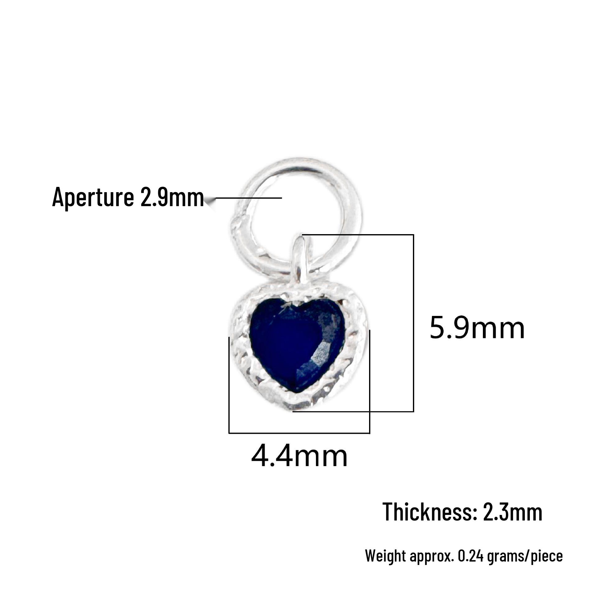 Sterling Silver Zirconia Heart Pendant with Diamond Charm for DIY Bracelets & Necklaces S999 Sterling Silver
