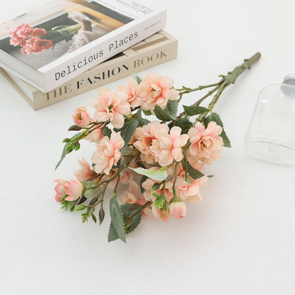 

Элегантный шелковый букет роз из 5 головок искусственные растения искусственные розы цветы уличный декор для сада розовый