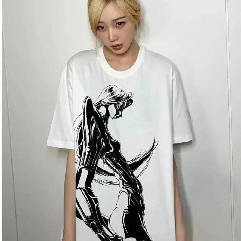 KPOP Aespa Whiplash Limited Edition Cotton T-shirt Short Sleeve KARINA GLSELLE WINTER NINGNING Same Print Loose Anime Techno Top