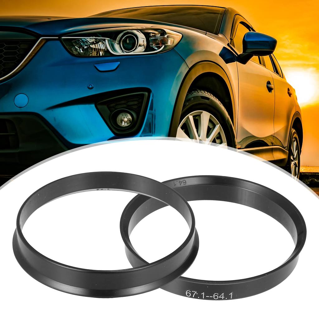ACROPIX Car Hub Centric Ring Universal Black 67.1mm-64.1mm 4pcs