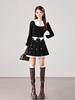 2026 Spring Women's High-Waist Sweet Butterfly Embroidery Pleated Short Skirt