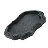 Resin Durable Reptile Rock Food and Water Dish Feeder Bowl for Tortoise Lizard(Green M)