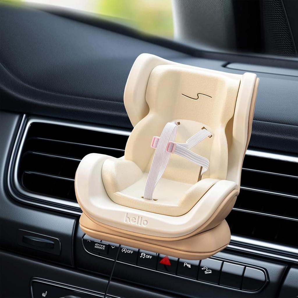 Yurika Plush Car Seat, Cute Doll Car Seat Vent Clip, Small Doll Safety Seat, Doll Stroller Car Ornament, Anti-Tilt Structure, Mini Doll Car Seat,