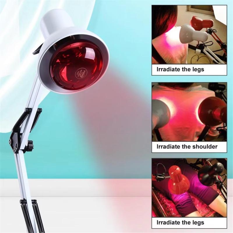 E27 Base 150W Infrared Therapy Light - 360° Clamp | Beauty & Health Home Muscle Relief Spa Lamp (White)