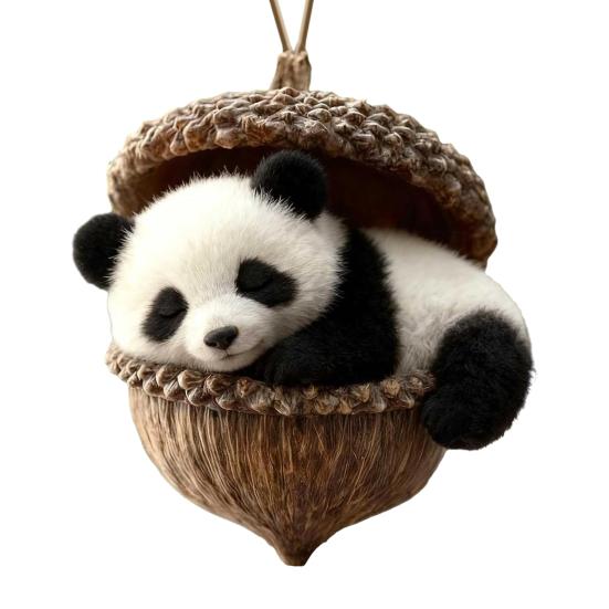 Forest Animal Acorn Hanging Ornaments Acrylic Christmas Tree Decor with Squirrel Rabbit Pony Designs 2D Flat Pendants for Holiday Gifting