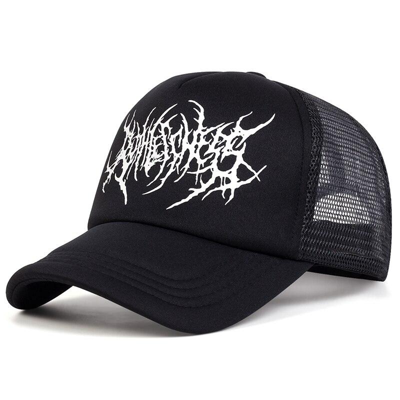 New Hip Hop Unisex Hat New Embroidery Gothic Street Punk Frauen Baseball Cap Men Adjstable Pure Black Sports Women Caps