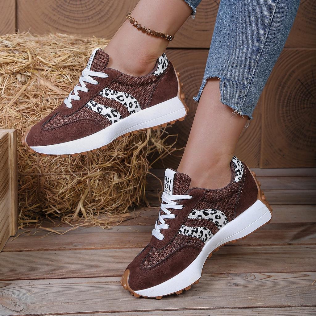 Lente Casual Sportschoenen voor Dames | Dikke Zool, Hoogte Verhogend, Veelzijdig, Retro Casual Schoenen, Gestreept Ontwerp, Damesschoenen, Sportschoenen
