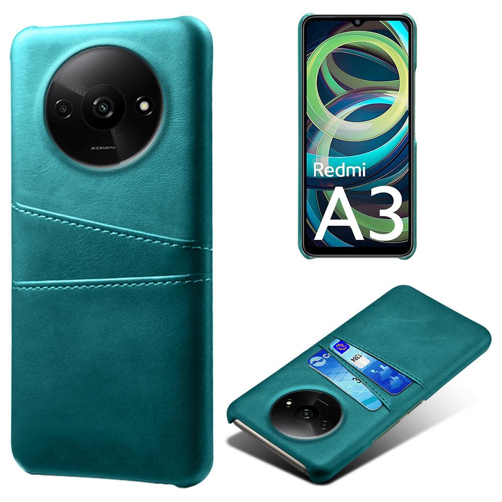 For Xiaomi Redmi A3 4G/Poco C61 4G Case Card Slots PU Leather Coated PC Hard Phone Cover