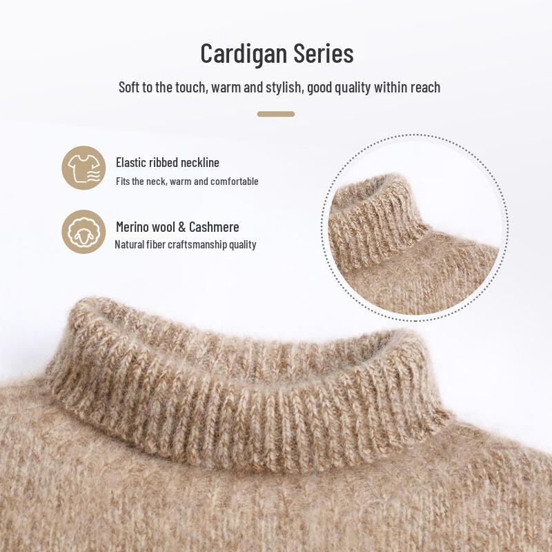 SNOWFLYING Women's Brushed High-Neck Cashmere Blend Sweater