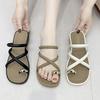 Platform slippers women wear high-end non-slip shoes children 2025 summer new fashion set toe beach cool slippers
