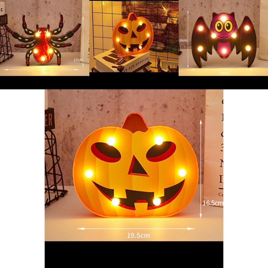 Charming Halloween Decoration Led Lights Lantern Featuring Adorable Bat Skull Spider Pumpkin Styles