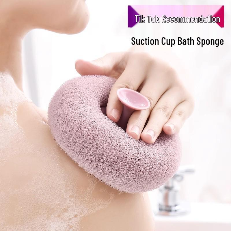 Suction Cup Bath Ball: Non-Dispersing Bath Flower for Gentle Rubbing & Massage - Cute, Soft Foaming Bath Towel