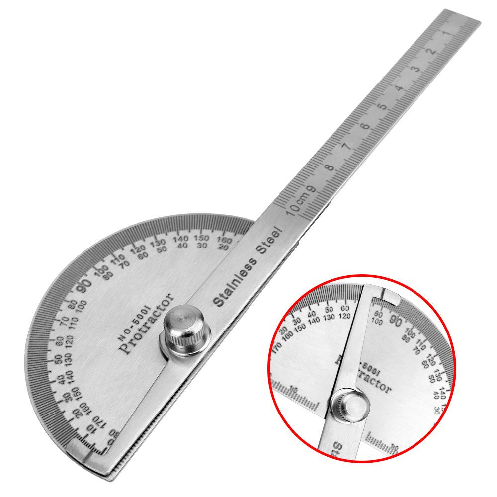 180 Degree Protractor Goniometer Angle Ruler Stainless Steel Woodworking Tools Rotary Measuring Ruler Metal Angle Finder