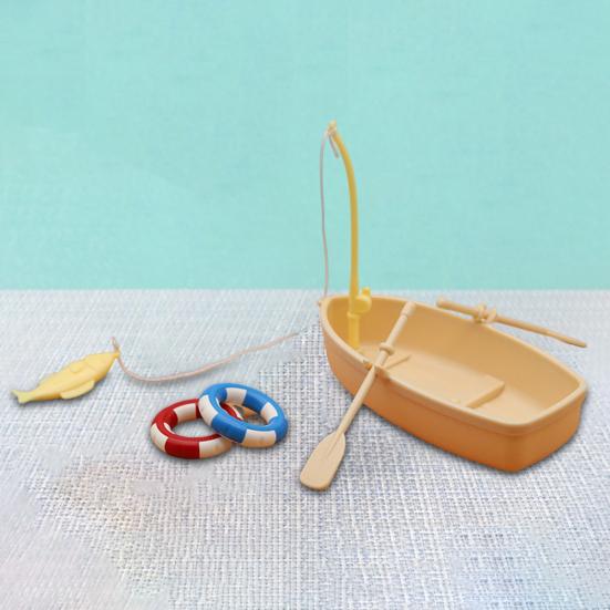 1 Set Useful with Swim Circle Decorative Small Size Mini Paddle Boat Beach View Ornament Play House Toy for Entertainment