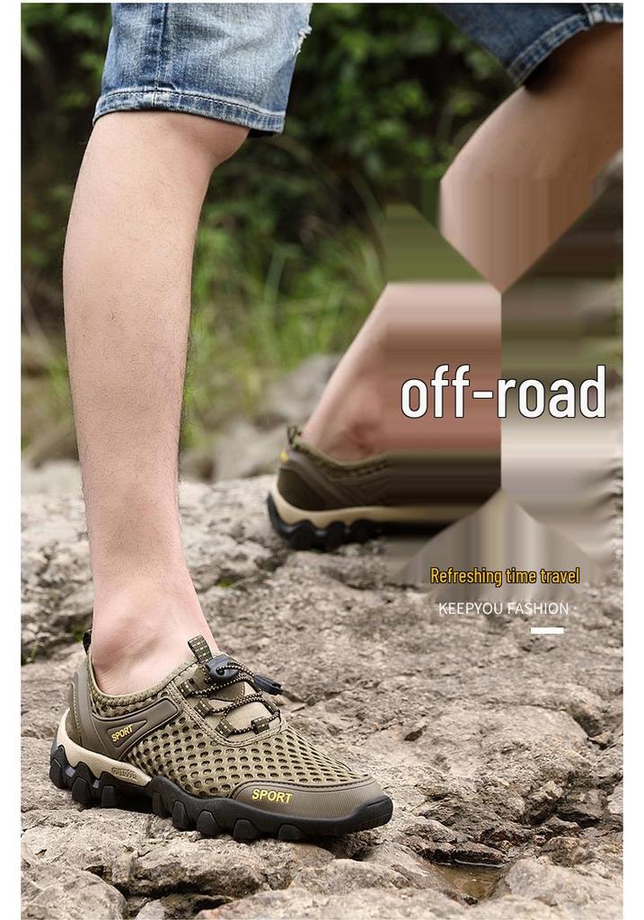 Men's Lightweight Breathable Summer Outdoor Mesh Water Shoes for Mountaineering