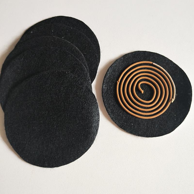 5pcs/lot 10/12cm Fireproof Incense Burner Mat with Black Aluminum Foil for Sandalwood Incense Coil Flame Retardant Cotton Pads 7