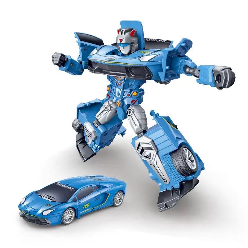 Children s mini transformation robot model toys comic brothers anime transformation men inertial police car mecha gift Other