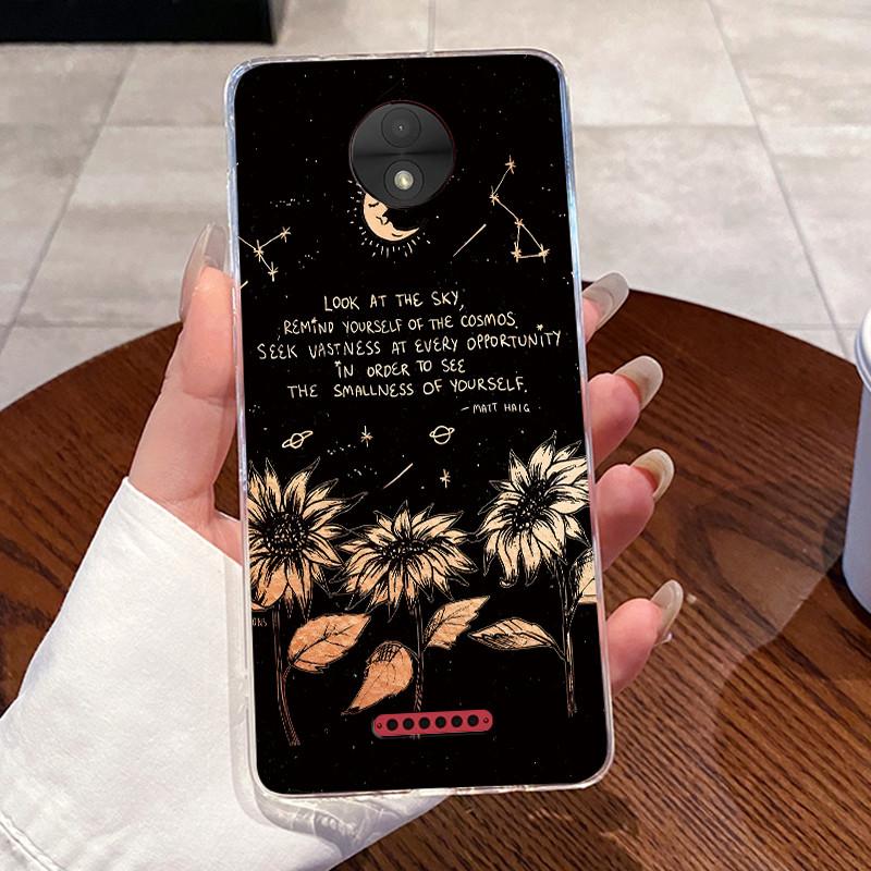 Casing For Motorola Moto C Plus Case Aesthetic Cute Cat Astronaut Transparent Soft Silicone Back Cover Moto C CPlus Phone Case