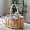 Large European-Style Bamboo Flower Basket for Arrangements - Handwoven Indoor Floral Storage Basket
