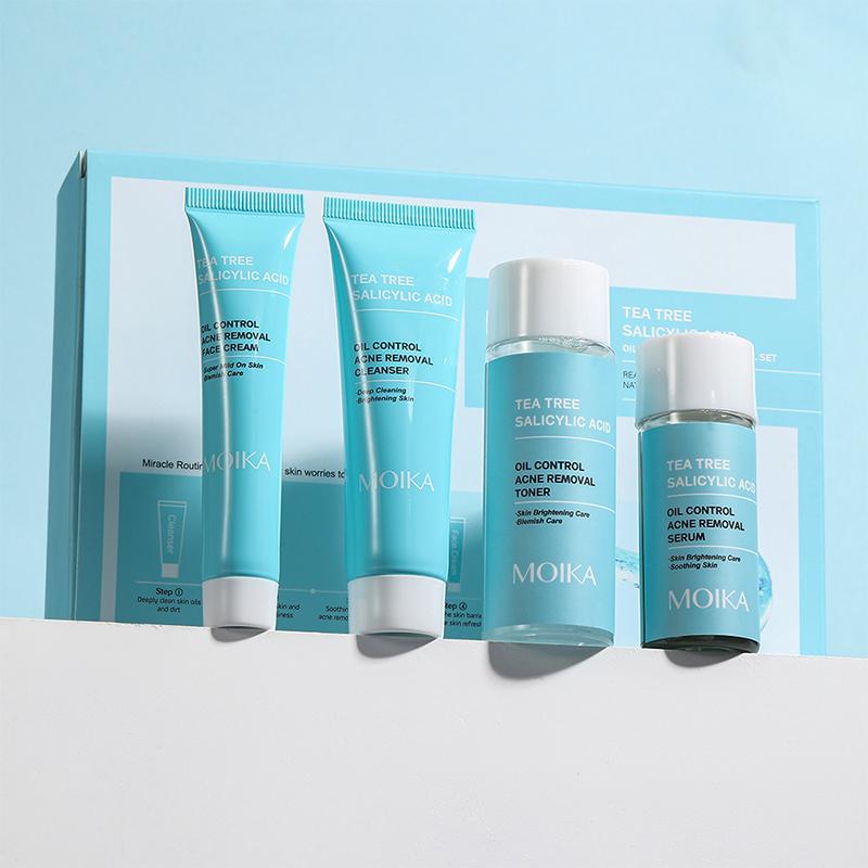 MOIKA Tea Treesalicylic Acidoil Control Acne Removal Set Reduse Blackehead Face Smooth Repairing Skin Care