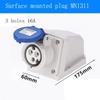 1pcs Industry Plug And Socket Connectors Surface And Concealed Installation 3 4 5 Hole Core 16 A 32A Waterproof Two Three-Phase
