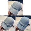 Cotton Denim Baseball Cap With Wrinkled Edge And Curved Visor For Summer Sun Protection
