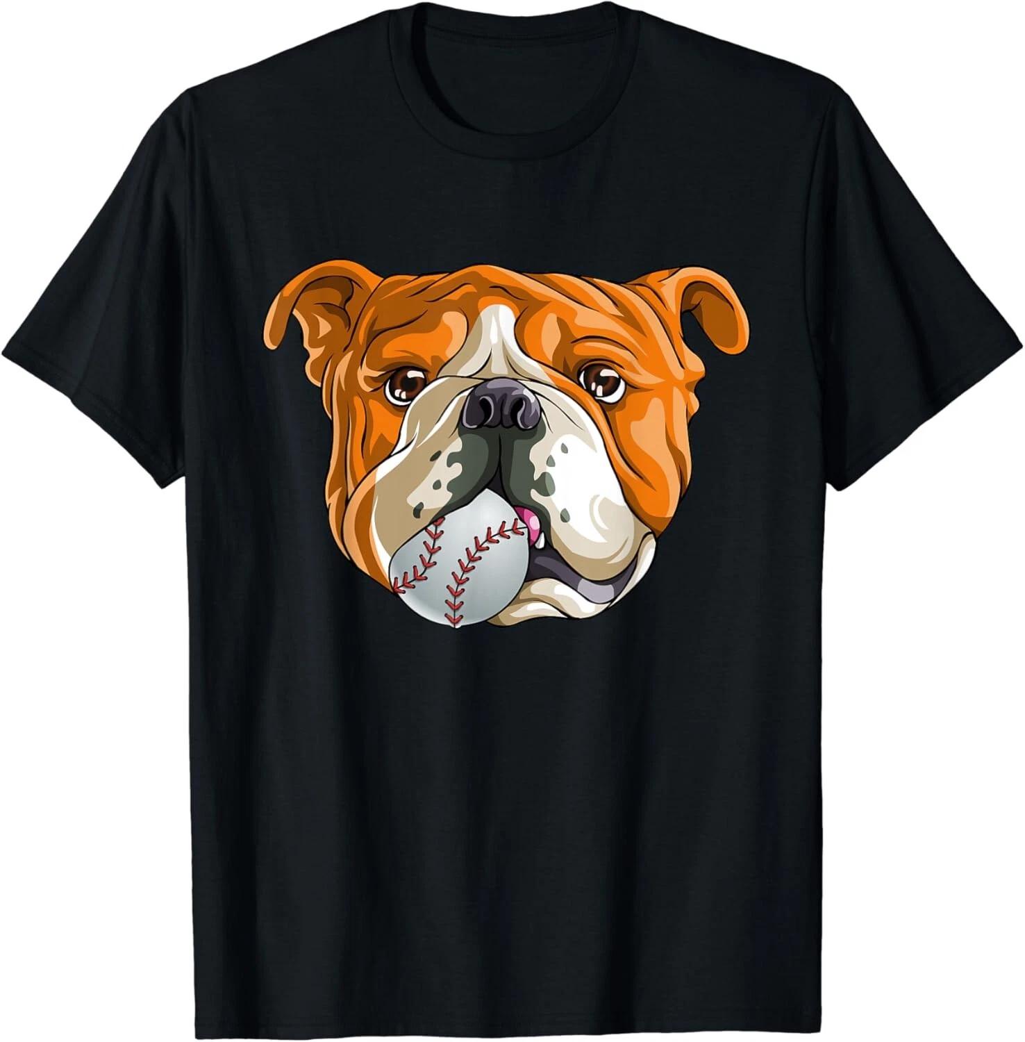 English Bulldog Baseball T-Shirt Dog Funny Cute Lover Gift Unisex T-Shirt S